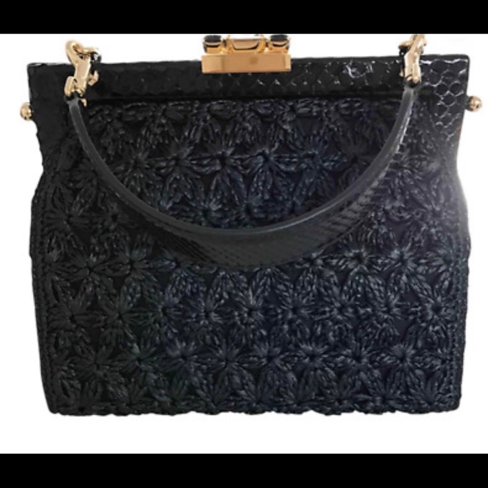 DOLCE & GABBANA RAFFIA~PYTHON Miss ADELAINE BAG RARE